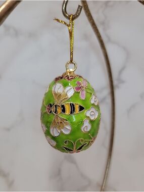 Vintage Bumble Bee Cloisonné Egg Ornament
